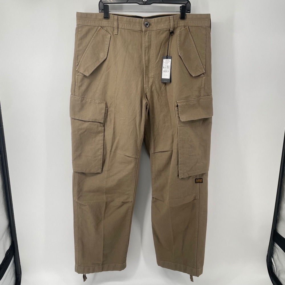 G-Star Raw R-3N Regular Straight Cargo Men 38x31 Safari Army Bedford Cord GD NWT